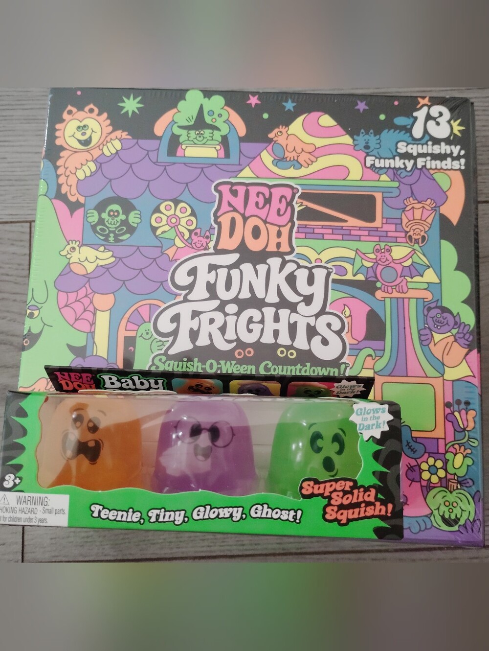 Funky Frights 13 Squishy Finds &Teenie Glowy Ghost 👻 New Nee Dohs